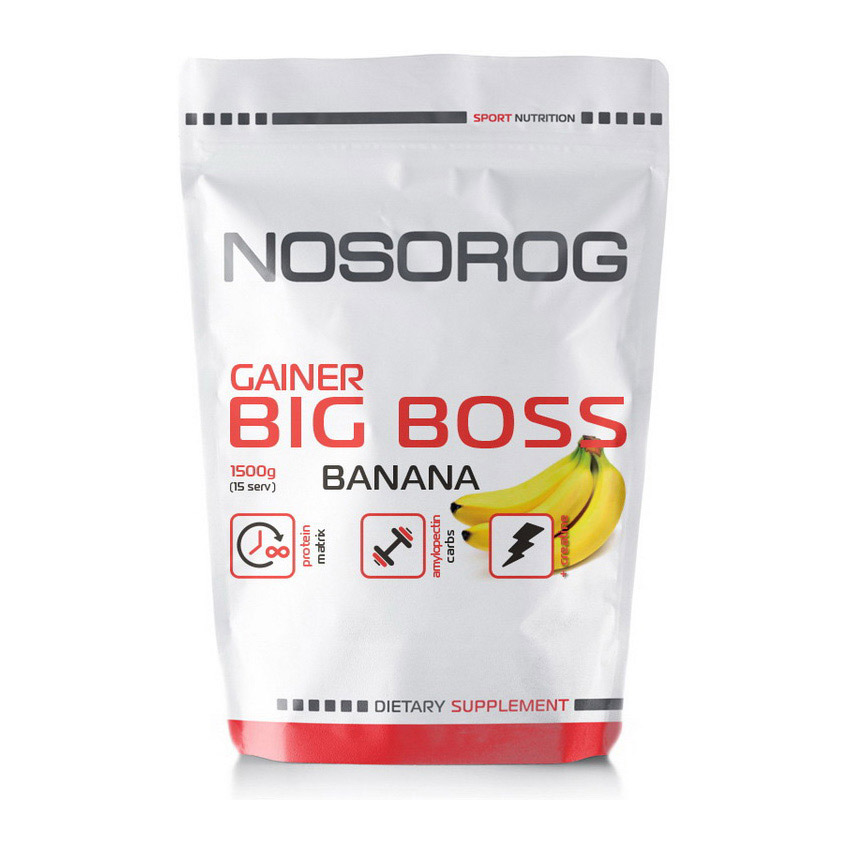 NOSOROG Gainer BIG BOSS 1,5 kg Різні смаки